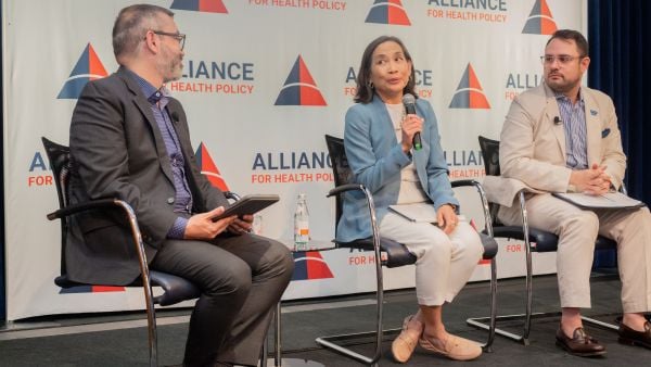 From Left to Right: Robert Espinoza, distinguished fellow and senior advisor, National Academy of Social Insurance; Diane Ty, managing director, Milken Institute Future of Aging; Jason Resendez, president and CEO, National Alliance for Caregiving