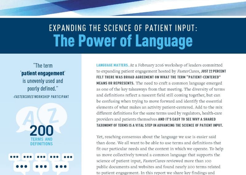 Expanding the Science of Patient Input: The Power of Language