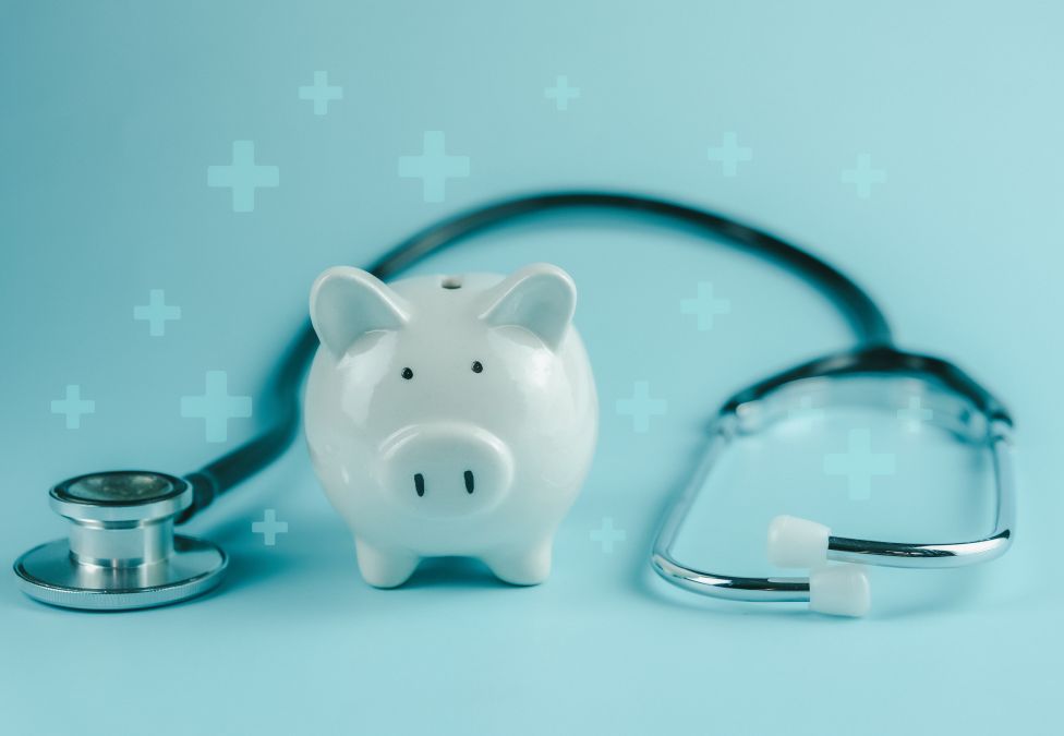 A piggybank and a stethoscope
