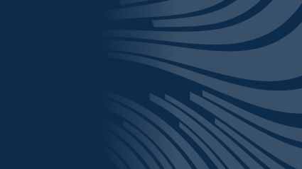 An abstract dark blue graphic with various wide gray wavy stripes, leading to an article about Models for Financing Affordable and LGBTQ+-Affirming Elder Housing at Scale from the Milken Institute.