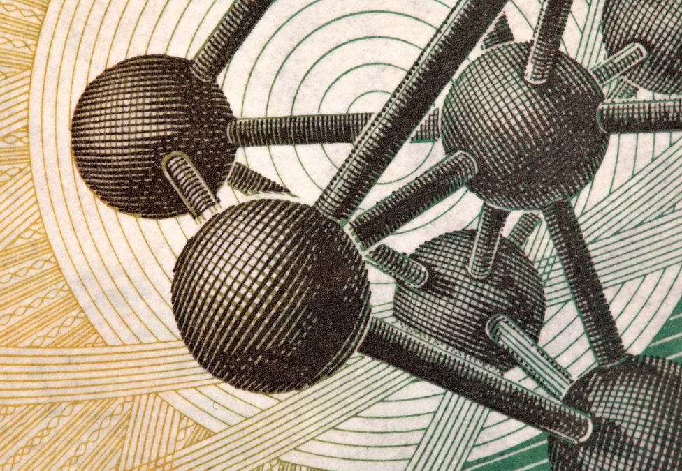 An abstract illustration of three-dimensional balls connected by lines over an abstract yellow and green background with various circles and lines. The illustration is medical-journal style and leading to an article titled "A Call to Action for Science Funding Solutions at Global Conference 2025".