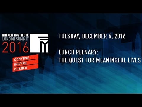 Lunch Plenary: The Quest for Meaningful Lives