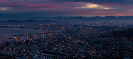 city at sunset