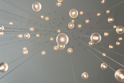 A lot of light bulbs.