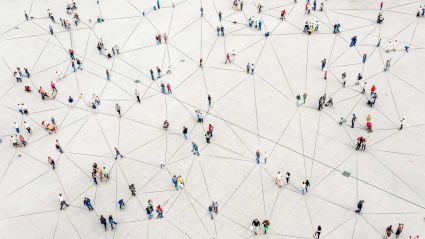 People in a square