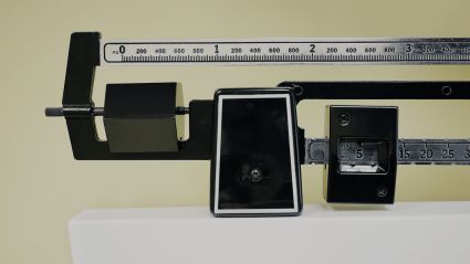 The top of a medical scale