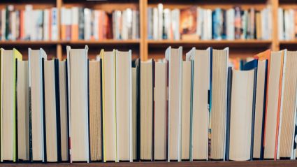 A row of books