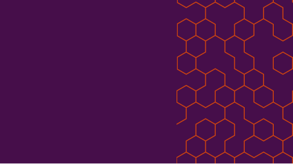 Orange hexagons on a purple background.