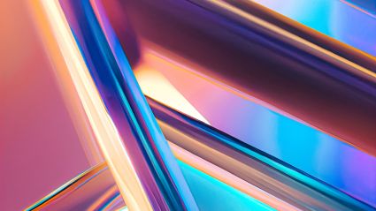 Graphic of abstract rainbow metallic colors.