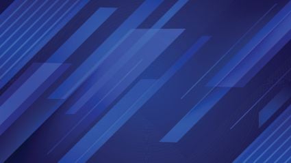An abstract dark blue graphic with various diagonal thick lighter blue stripes that overlap.