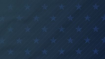 Dark blue background with diagonal stripes and a repeating pattern of semi-transparent stars, resembling an abstract American flag design.