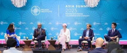 Photo of speakers from the Milken Institute's Asia Summit 2025