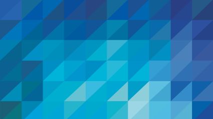 Abstract geometric pattern of blue triangular shapes in varying shades from dark to light