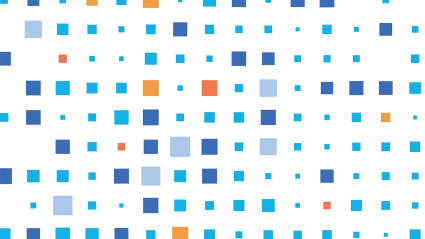 Grid pattern of small squares transitioning from blue and cyan to purple and navy tones
