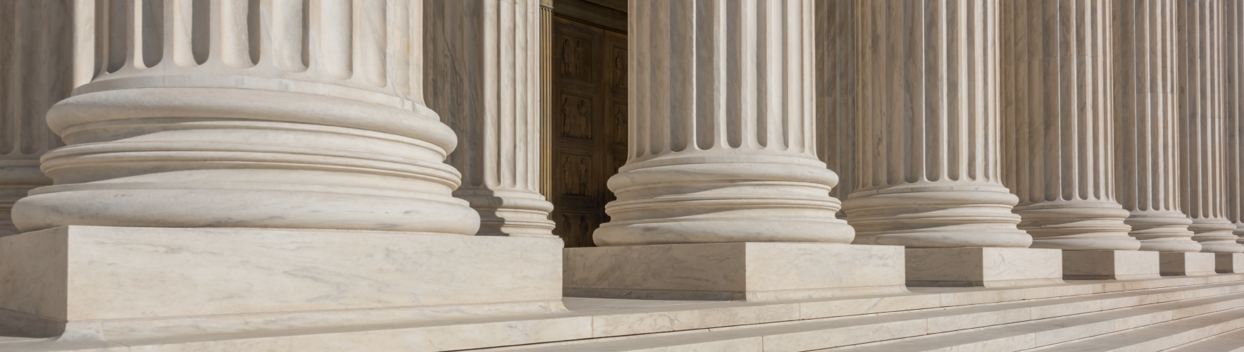 The base of a building's columns