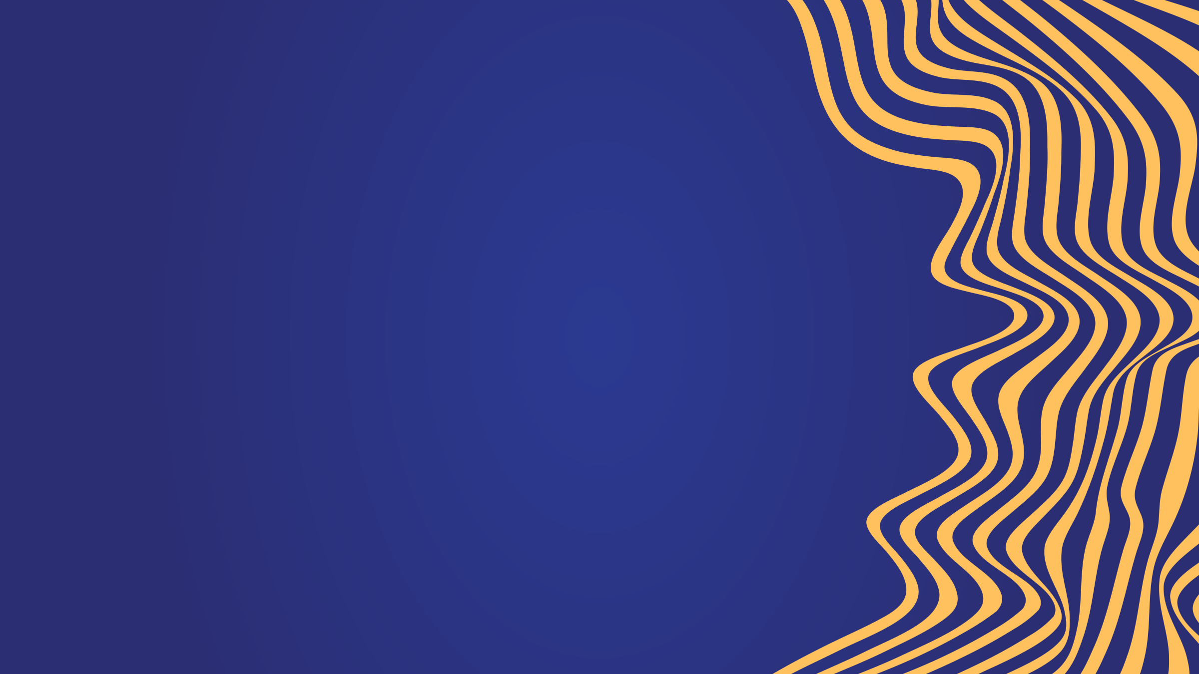 Decorative blue background with gold and brown wavy zigzag pattern along right edge