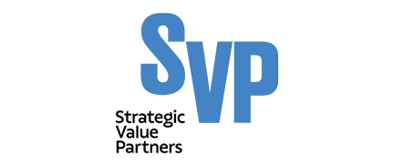 A logo of the company SVP, Strategic Value Partners, who is a strategic partner of the Milken Institute.