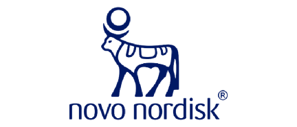A logo for Novo Nordisk.