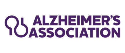 An image of a purple logo for the Alzheimer's Association.