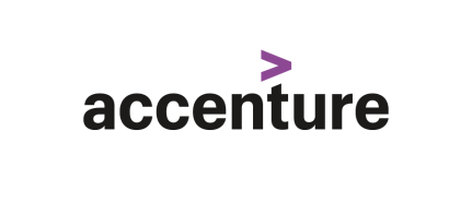 Accenture logo in black text with purple accent mark