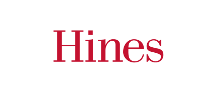 Hines logo in red text