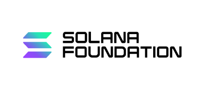 Solana Foundation logo with stacked teal and purple lines next to black text