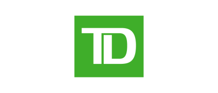 TD Bank logo in white letters on green square background