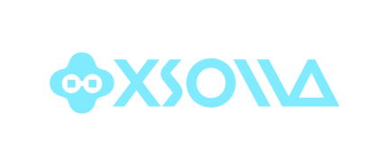 XSOLLA logo in light blue text with geometric design
