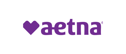 Aetna logo in purple with heart symbol