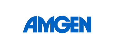 Amgen logo in blue text