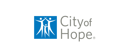 City of Hope logo with blue square icon showing three abstract figures and gray text