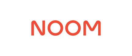 NOOM logo in red letters on white background