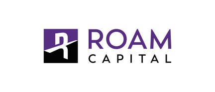 ROAM Capital logo with purple geometric icon and text
