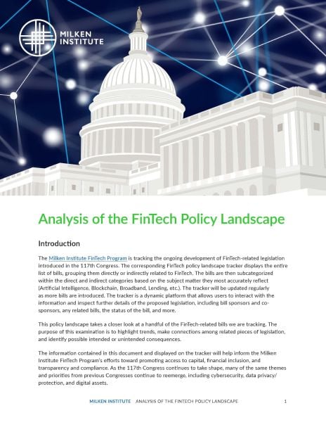 Analysis of the FinTech Policy Landscape