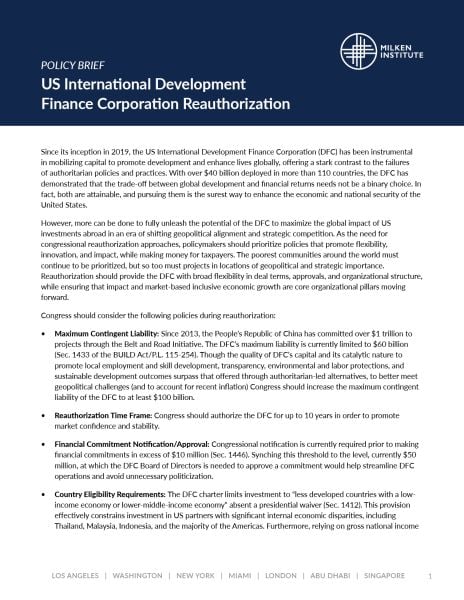 US International Development Finance Corporation Reauthorization