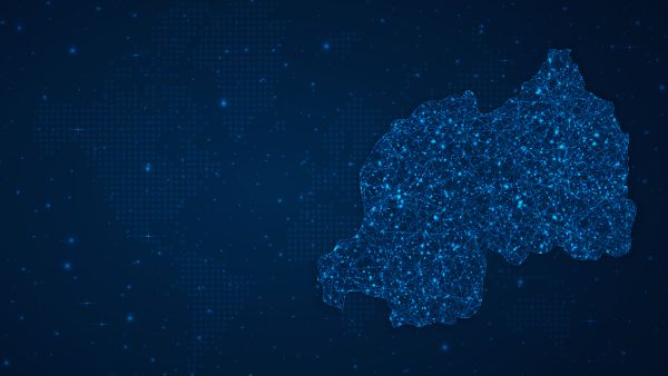 A graphic depicting a global network.