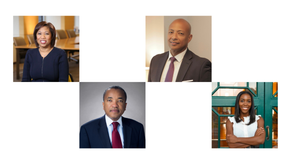 A collage picture of various diverse adult speakers for the Milken Institute's HBCU Fellows program.
