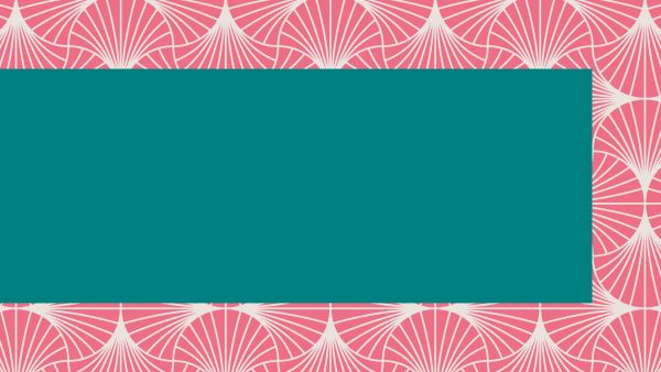 A graphic of a teal background with a redd-ish pink border with fan-like symbols, representing the Milken Institute's Asian Summit 2025.