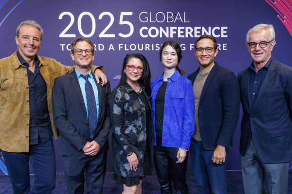 Left to right: Dan Buettner, founder, Blue Zones, LLC; Richard Isaacson, director, Atria Precision Prevention Program; Vonda Wright, orthopedic surgeon, founder, Precision Longevity; Laura Deming, CEO, Cradle; Gadi Schwartz, correspondent, NBC News (moderator); Eric Verdin, CEO and president, Buck Institute for Aging