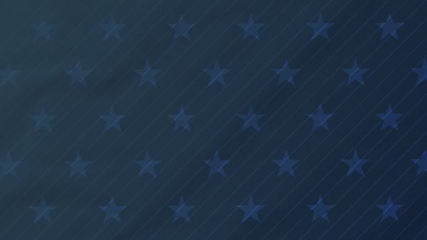 Dark blue background with diagonal stripes and a repeating pattern of semi-transparent stars, resembling an abstract American flag design.