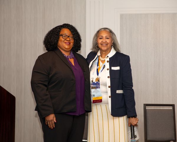 (from left to right) Lisa Lewis, Milken Institute, and Doris Browne, MD, National Medical Association 