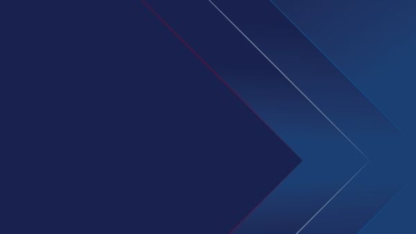 Abstract blue background with layered diagonal chevron shapes and thin accent lines.