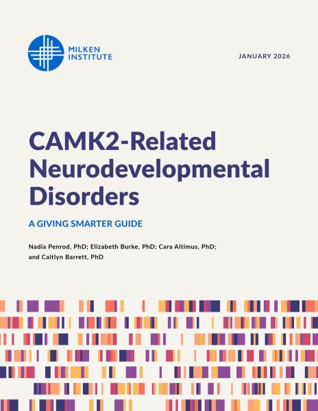 Report cover for CAMK2-Related Neurodevelopmental Disorders: A Giving Smarter Guide