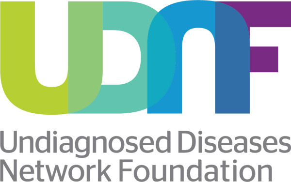 Undiagnosed Diseases Network Foundation logo with gradient letters U-D-N-F