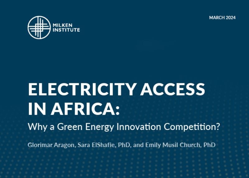 Electricity Access in Africa: Why a Green Energy Innovation Competition?
