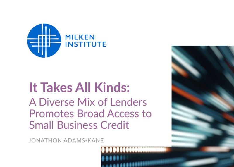 It Takes All Kinds: A Diverse Mix of Lenders Promotes Broad Access to Small Business Credit