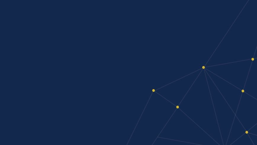 Navy background with graphic of gray lines connected by yellow dots