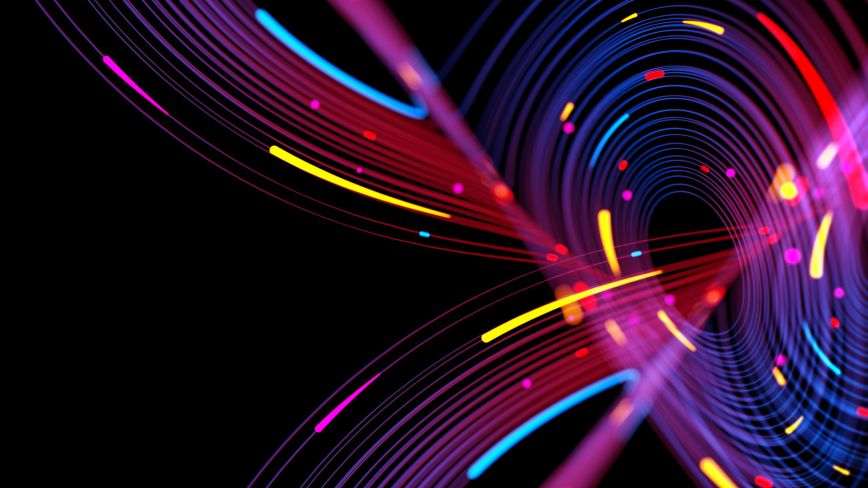 Graphic depicting fiber optics.