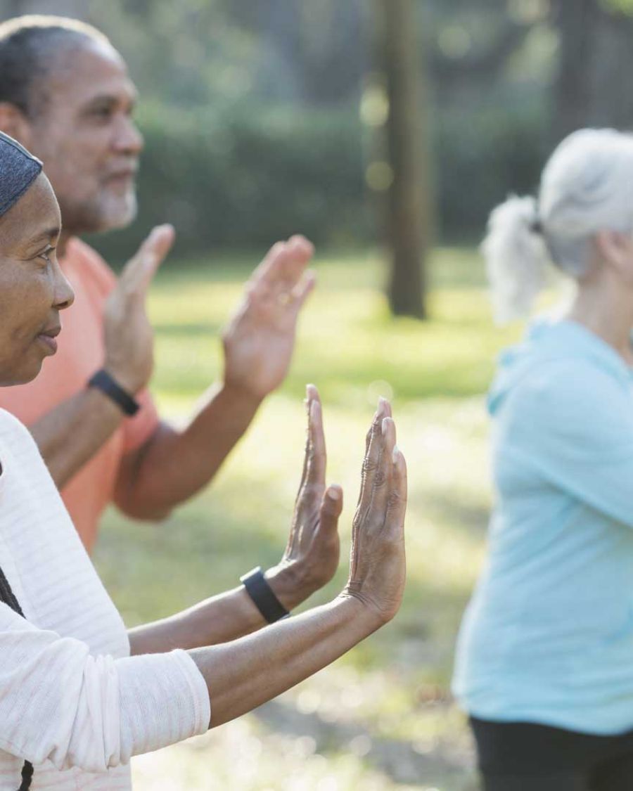 people exercising