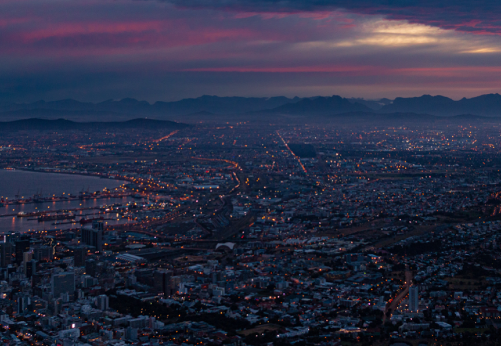 city at sunset
